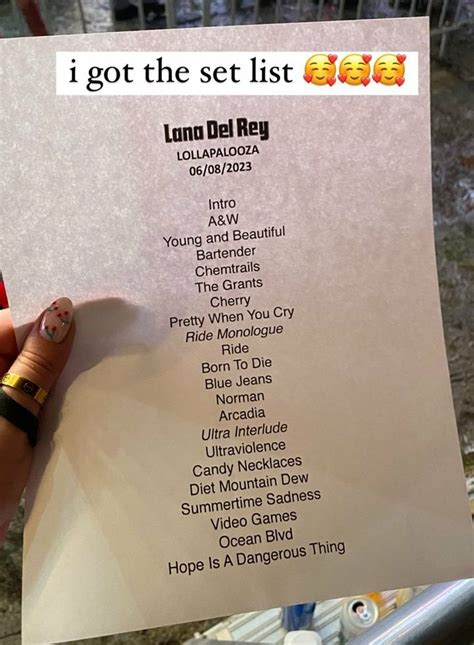 lana setlist